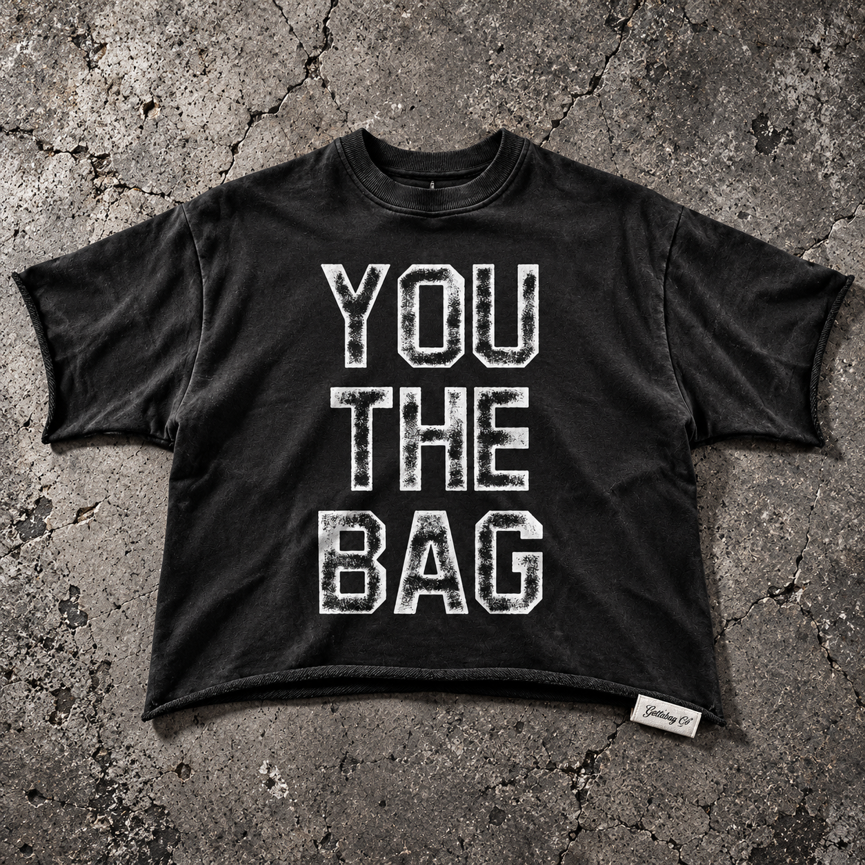 You The Bag Vintage Wash Oversized Tee — Black